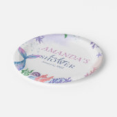 Aquarellmaid Babydusche Papierplatte Pappteller (Schrägansicht)