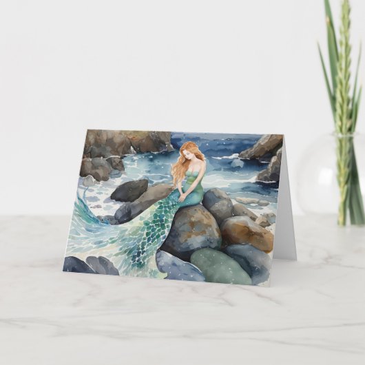 Aquarellmaid-Denken Karte (Vorderseite)