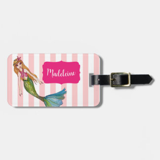 Aquarellmaid mit langem Blonde Haar Gepäckanhänger