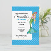 Aquarellmaid mit langer Blondhaar Einladung (Stehend Vorderseite)