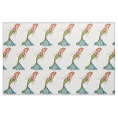 Aquarellmaid mit langer Blondhaar Stoff (Fat Quarter (45,7 x 55,9 cm))