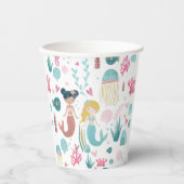 Aquarellmaid / Papiertasse / Party eines Mädchens Pappbecher (Vorderseite)