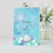 Aquarellmaid Scales Party Tischnummer Card (Stehend Vorderseite)