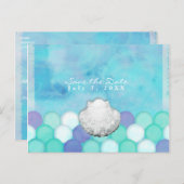 Aquarellmaid-Skala-Party Save the Date Ankündigungspostkarte (Vorne/Hinten)