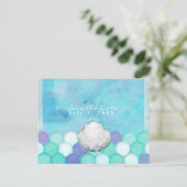 Aquarellmaid-Skala-Party Save the Date Ankündigungspostkarte (Stehend Vorderseite)