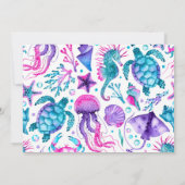Aquarellmaid unter dem Meer Danke Karte (Rückseite)