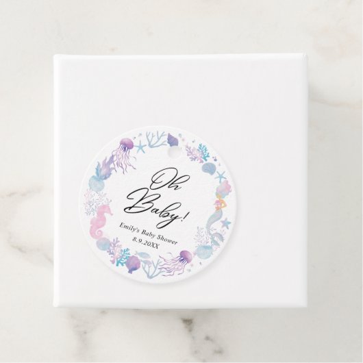 Aquarellmaid unter der Meeresbabydusche Geschenkanhänger (Beispiel)