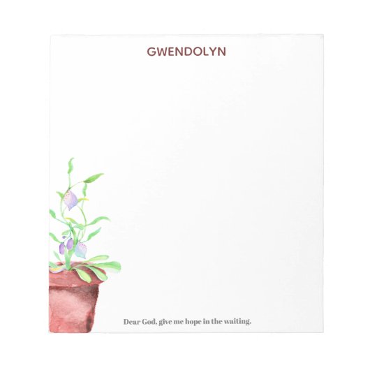 Aquarellmaler Feigenbaum Liebe Gott Notepad Notizblock (Vorderseite)