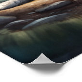 Aquarellmaler Fox Lying in Forest 1:1 Poster (Ecke)