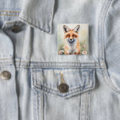 Aquarellmaler Fox mit dunklen Blume Button (Beispiel)