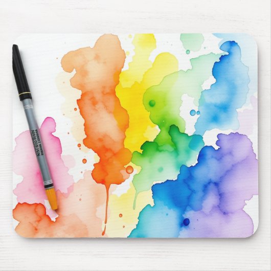 Aquarellmaler Hintergrund mit Stift Mousepad (Vorne)