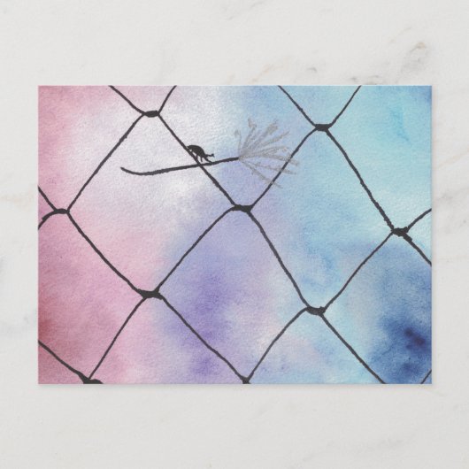 Aquarellmaler Käfer auf dem Zaun Postkarte (Vorderseite)