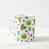 Aquarellmaler Kaktus nahtloser Muster Kaffeetasse (Vorderseite Links)
