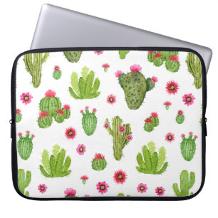 Aquarellmaler Kaktus nahtloser Muster Laptopschutzhülle