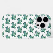 Aquarellmaler Meeresschildkröte Cartoon blau grün Case-Mate iPhone Hülle (Rückseite (Horizontal))