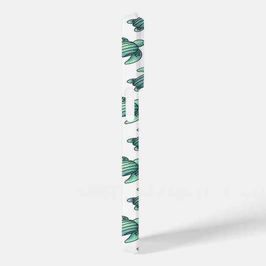 Aquarellmaler Meeresschildkröte Cartoon blau grün Case-Mate iPhone Hülle (Rückseite / Rechts)