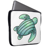 Aquarellmaler Meeresschildkröte Cartoon blau grün Laptopschutzhülle (Vorne Rechts)