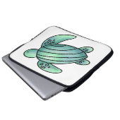 Aquarellmaler Meeresschildkröte Cartoon blau grün Laptopschutzhülle (Vorne Knopf)