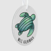 Aquarellmaler Meeresschildkröte Cartoon blau grün Ornament (Vorderseite)