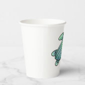 Aquarellmaler Meeresschildkröte Cartoon blau grün Pappbecher (Rechts)