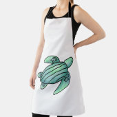 Aquarellmaler Meeresschildkröte Cartoon blau grün Schürze (InSitu)