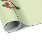Aquarellmaler Mistletofen mit Roten Bereren Weihna Geschenkpapier (Rolleneckpunkt)