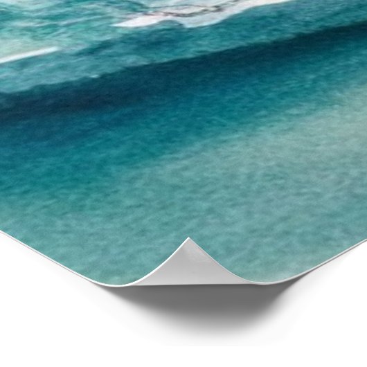 Aquarellmaler Rosa Delphin Poster (Ecke)