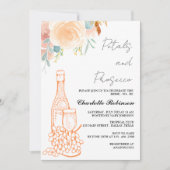 Aquarellmäler und Prosecco-Brautparty Einladung (Vorderseite)