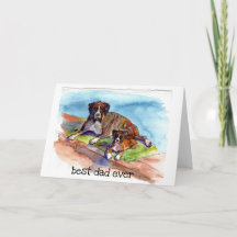 Aquarellmalerei 2 Boxers, Beezer & pup, Sputz