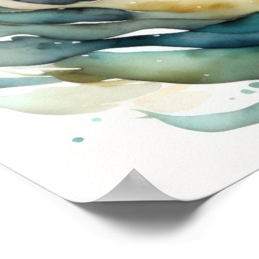 Aquarellmalerei Abstrakt Poster (Ecke)