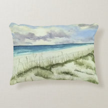 Aquarellmalerei am Strand Accent Pillow