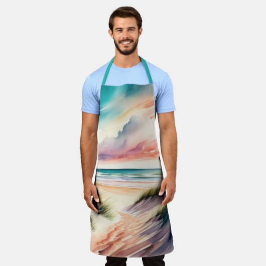 Aquarellmalerei am Strand Schürze (Getragen)