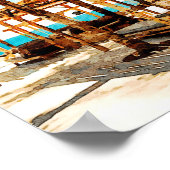 Aquarellmalerei am Strand von Mykonos Poster (Ecke)