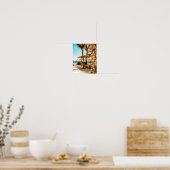 Aquarellmalerei am Strand von Mykonos Poster (Küche)