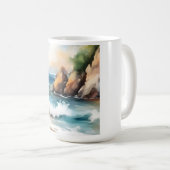 Aquarellmalerei an der Küste Design Kunst Kaffeetasse (VorderseiteRechts)