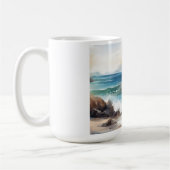 Aquarellmalerei an der Küste Design Kunst Kaffeetasse (Links)