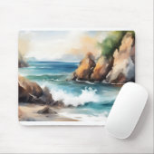 Aquarellmalerei an der Küste Design Kunst Mousepad (Mit Mouse)