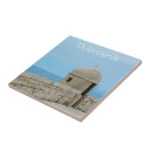 Aquarellmalerei an der Stadtmauer von Dubrovnik Fliese (Seite)