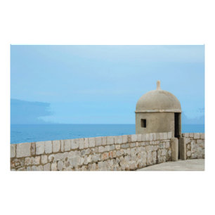 Aquarellmalerei an der Stadtmauer von Dubrovnik Fotodruck