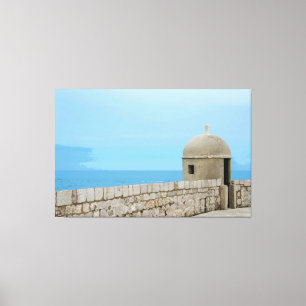 Aquarellmalerei an der Stadtmauer von Dubrovnik Leinwanddruck