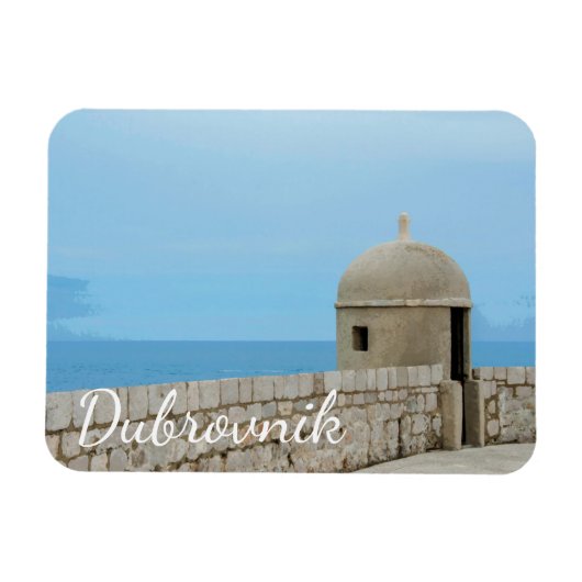 Aquarellmalerei an der Stadtmauer von Dubrovnik Magnet (Horizontal)