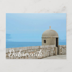 Aquarellmalerei an der Stadtmauer von Dubrovnik Postkarte