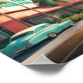 Aquarellmalerei Art Deco Miami Poster (Ecke)