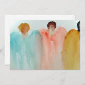 Aquarellmalerei auf 3 Engel, Figuren oder Frauen Einladung (Vorne/Hinten)