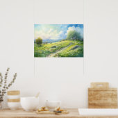 Aquarellmalerei auf Almen Poster (Küche)