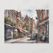 Aquarellmalerei auf Amsterdam Postkarte (Vorderseite)