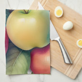 Aquarellmalerei auf Äpfeln Geschirrtuch (Viertel Falte)