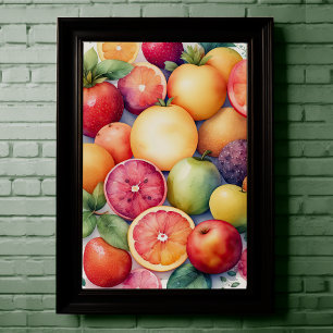Aquarellmalerei auf Assorted Fruit II Poster
