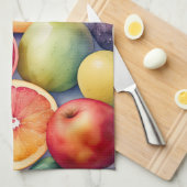 Aquarellmalerei auf Assorted Fruits Geschirrtuch (Viertel Falte)