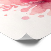 Aquarellmalerei auf Azalea in Pot Pink II Poster (Ecke)